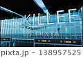 Airlane landing at Killeen, USA. Arrival in the city with reflection of airport and aircraft 138957525