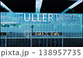 Airlane landing at Fullerton, USA. Arrival in the city with reflection of airport and aircraft 138957735