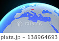 Location and red map of Austria on the earth 138964693