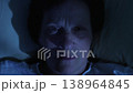 Elderly woman suddenly waking up at night in shock 138964845