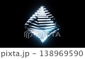 Drawn pyramid in loop on black background 138969590