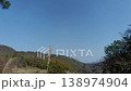 A wide blue sky as a copy space and a simple landscape of rural mountains. 138974904