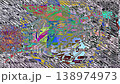 Chaotic mix of colorful elements in motion.  138974973