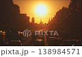 Saint-Petersburg, Russia - April 10 2026, 4k, panoramic view of Nevsky Prospect, cars on road, people walking on sidewalk, at sunset with bright sun, everything in orange light, St Petersburg, Russia 138984571