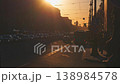 Saint-Petersburg, Russia - April 10 2026, 4k, panoramic view of Nevsky Prospect, cars on road, people walking on sidewalk, at sunset with bright sun, everything in orange light, St Petersburg, Russia 138984578