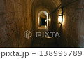 Ancient Tunnel From An Old Time With Lamps 138995789