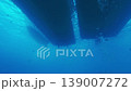 Underwater View of Boat Hull and Keel in Blue Ocean 139007272