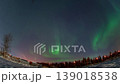 Aurora borealis in the night northern sky. Ionization of air particles in the upper atmosphere. 139018538