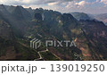 The winding road of Ma Pi Leng Pass in Vietnam. A Part of a Famous Ha Giang Loop. Beautiful destinations Asia. Aerial. 139019250