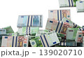 US euro bills inpacks transition, 3d animation 139020710