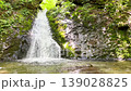 Fixed-point video of a waterfall in Tochigi Prefecture (Fukyo Falls) cascading down a moss-covered rock face. 139028825