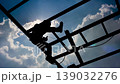 silhouette worker Welding steel on timelapse could 139032276