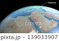 Location and map of Palestine on the surface of the earth at day 139033907