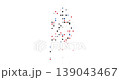 Hypnotic Orbs Converge Crafting South Korea's Abstract Map Silhouette 139043467