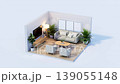 Modern isometric living room interior 3d render 139055148