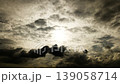 silhouette clouds moving on sunset 139058714