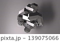 Abstract monochrome 3D metallic deformed block loop motion graphics background 139075066