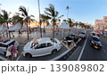 Driving scenery of Pattaya Beach Road, Thailand, sunset, sea and beach (blurred) 139089802