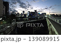 Tokyo Ikebukuro Station West Exit Evening Scenery Crossing Overpass and Trains on the Tracks (Time-lapse from Sunset to Night) 139089915