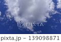 Timelapse, 4K, panoramic view of a clear blue sky with cumulus clouds flying across it, daytime 139098871