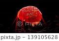 Brain damage. Scattered red lines repair or stimulate the brain. Can be used in medical elements. Animation, 3D Render. 139105628