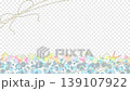 A summer frame with ocean foam and beautiful seashells (transparent background). An elegant celebratory loop animation with a golden ribbon. 139107922