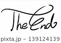 以草書手寫體書寫的「結束」動畫影片（白色背景，黑色文字，簡潔，影片）。 139124139