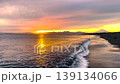 The Shonan sea and Mount Fuji as the sun sets. 139134066