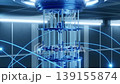 Detailed close-up of a quantum computer with glowing atomic orbits, inside a high-tech futuristic laboratory, advanced digital science. 139155874