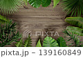 Tropical Green Leaves Frame on Wooden Background in Seamless Loop Animation 139160849