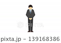 扁平化插畫動畫：穿西裝的男人鞠躬 139168386
