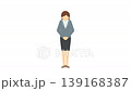 扁平化插畫動畫：穿著西裝的女子鞠躬 139168387
