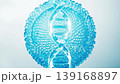 DNA and transparent biological blue cell, 3d rendering. 139168897