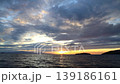 Magnificent sunset on a cloudy day over the Aegean Sea in autumn 139186161