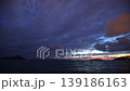 The sun sets in the Aegean Sea and evening falls. Timelapse 139186163