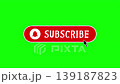 Subscription banner for video sharing sites, subscribe button, bell, favorites, red, oval. 139187823