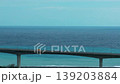 Aerial view of a long bridge over the sea with cars 139203884