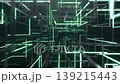 Futuristic Green Data Network Corridor Loop Fly Through Technology Background 139215443