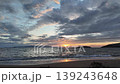 Magnificent sunset on a cloudy day over the Aegean Sea in autumn 139243648