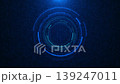 Abstract futuristic cyber circle futuristic HUD elements with Ai chatbot, sci-fi particle tunnel, technology glowing 139247011