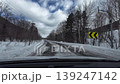 POV Driving on Snowy Winter Road and Snow Fence in Hokkaido Japan 139247142