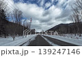 POV Driving on Long Straight Snowy Winter Road in Hokkaido Japan 139247146