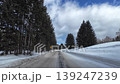 POV Driving on Snowy Winter Road Through Pine Forest in Tomamu Hokkaido Japan 139247239