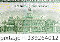 Reverse Side of U.S. Dollar Bills, Overview of Buildings on Different Banknotes, Stop-Motion, Close-Up Zoom. 139264012