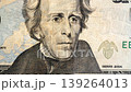 Portrait of Andrew Jackson on Old Twenty Dollar Bill, Looped Close-Up Zoom. 139264013