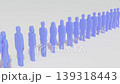 Human domino effect depicted with silhouettes of people in 3D animation 139318443