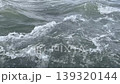 powerful river current with white water ripples and bubbles. Natural flowing water stream, fast moving river surface, and liquid texture in organic environment, ideal for nature concepts 139320144