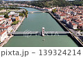 Drone shot of Rhone river in Vienne, France 139324214
