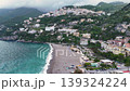 Drone footage of seaside Vietri sul Mare town, Campania, Italy 139324224