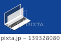 Animated laptop assembly on blue background for presentation intro footage 139328080